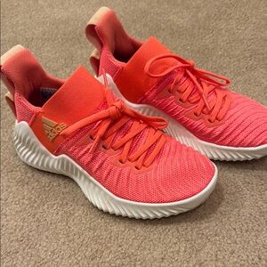 Adidas bounce bright orange and White Sneakers